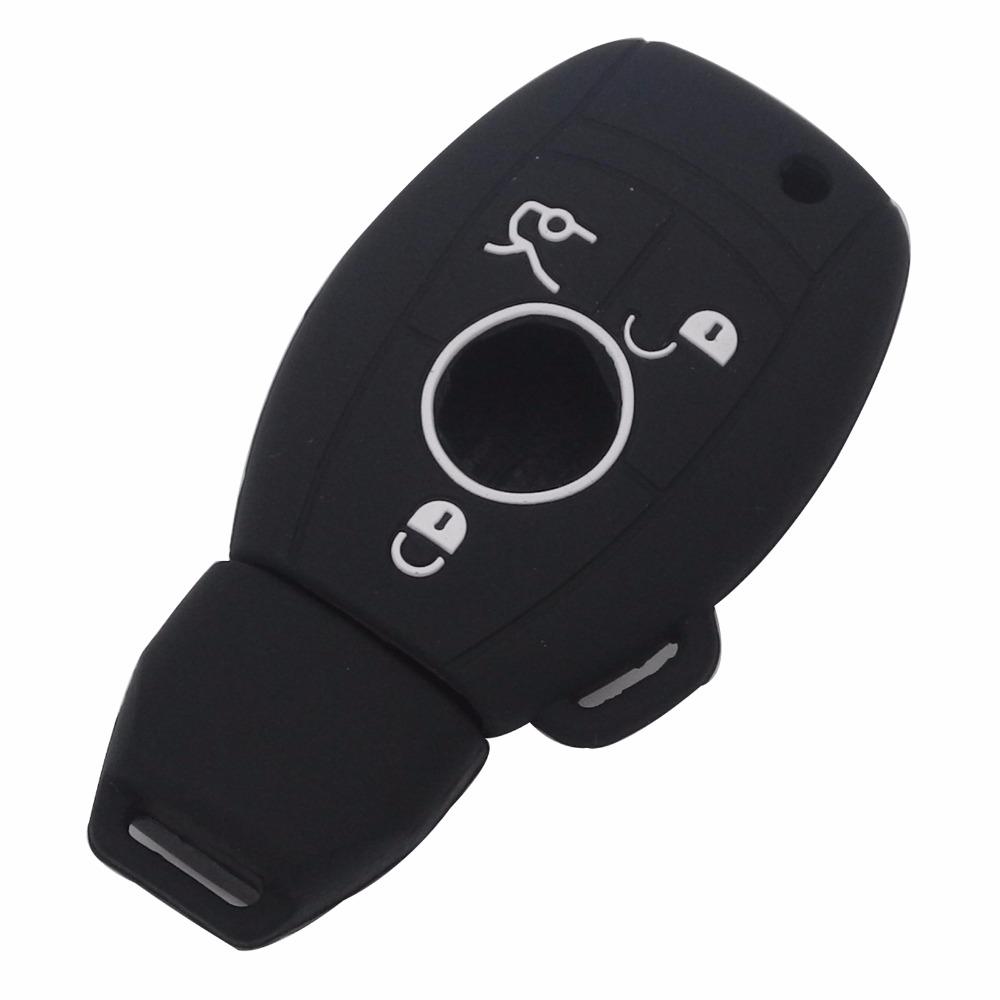 Jingyuqin 3 Buttons Silicone Car Key Case Cover For Mercedes For Benz Fob Remote Case Smart W203 W211 CLK A C E S Class Slk Cl