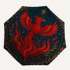 Phoenix Rising: Mystical Circular Artwork Umbrella, Portable 3-Fold Compact Umbrella for Men & Women R148
