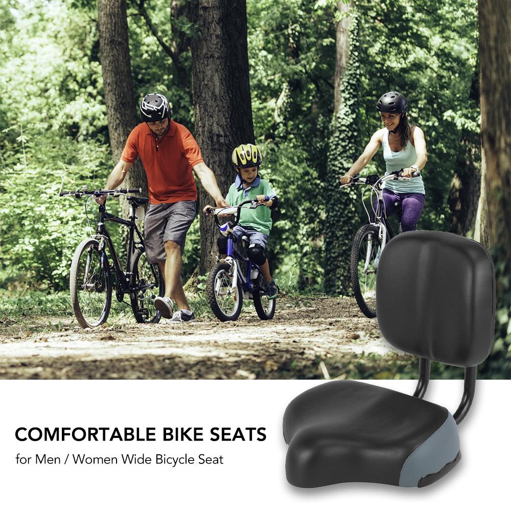 Comfortable Bike Seats For Men / Women Wide Bicycle Seat With Backrest Exercise Bike Seat Spinning Bikes Electric Bikes Tricycle