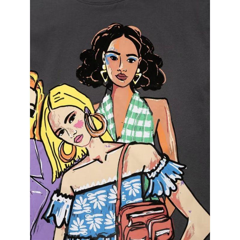 Kaslead New Arrival Women's Clothing Fashion Style Fashion Girl Print Washing Effect T-shirt 1131326 807