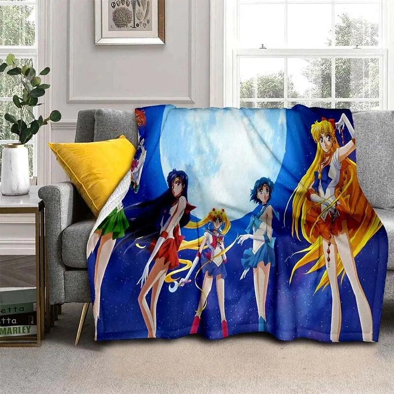 Moon Girl blanket for beds,Flannel thin blanket for summer, Anti-Pilling cooling blanket,Portable picnic blanket