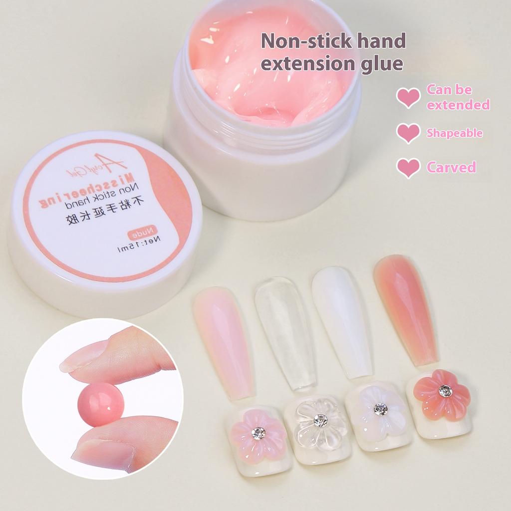 Nail Art Extension Glue, Solid State Non-stick, Hand Engraving and Shaping, Paper-free Tray, Quick Extension Nail Patch, Special for Nail Salons