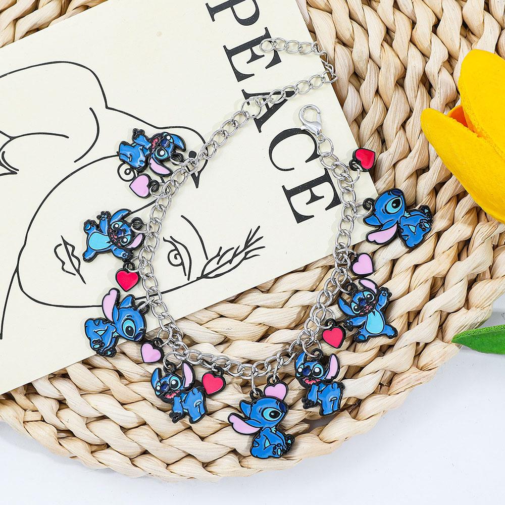 Anime Cartoon Dora & Stitch Zinc Alloy Bracelet w/ Pendant