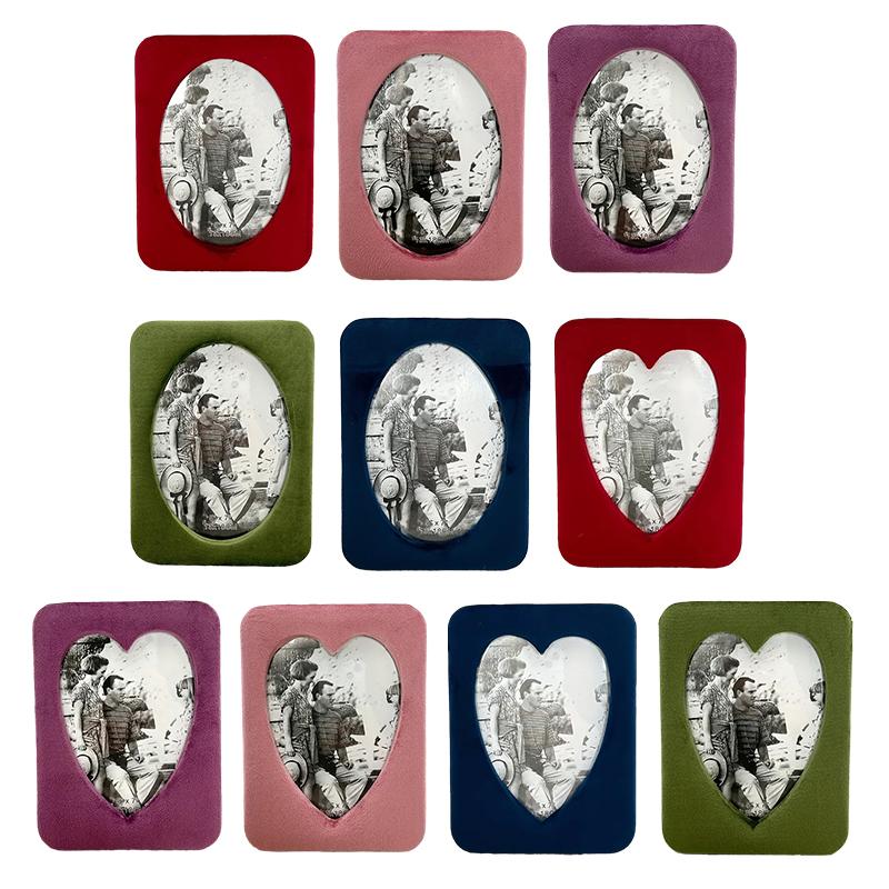 1PC Velvet Luxury Tabletop Velvet Frame Elegant Photo Display 3D High-end Luxury Modern 20x15cm