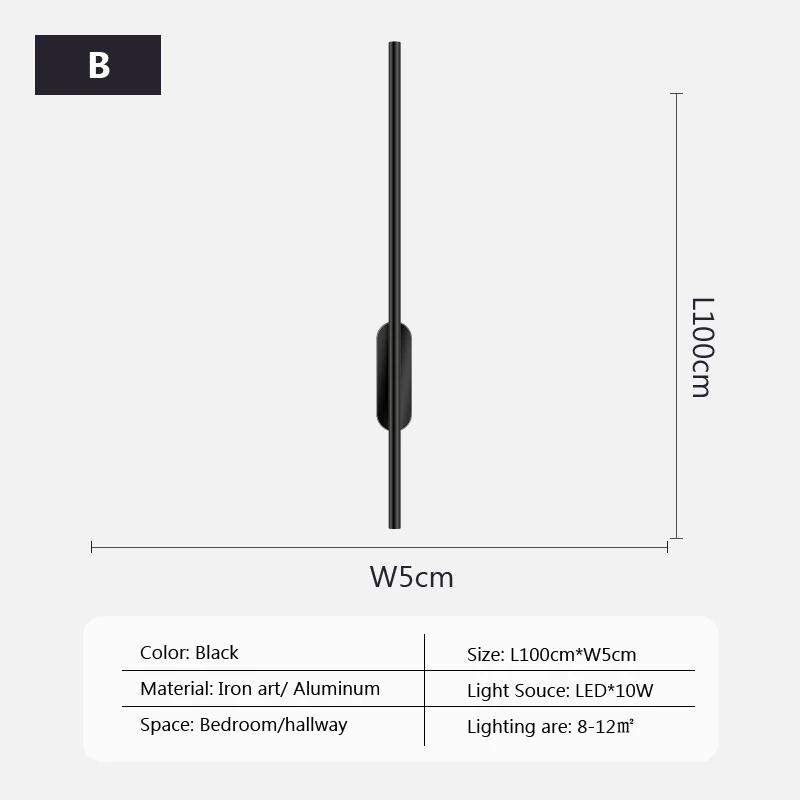 

Современный светодиодный настенный светильник с длинной палкой, простой скандинавский фон для интерьера, настенные светильники для гостиной, спальни, лестницы, отеля Trichromatic Dimming