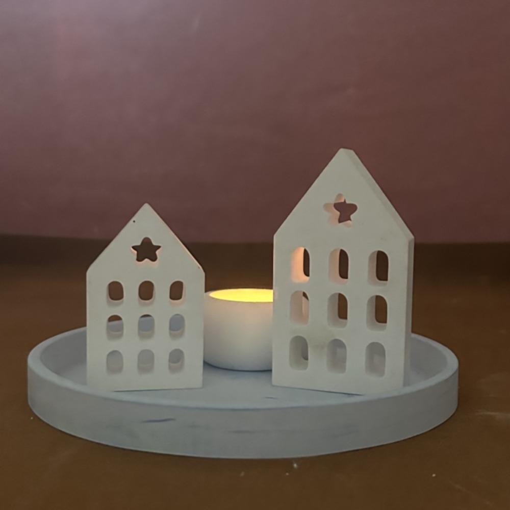 

Окно DIY гипсовая форма 3D дом подсвечник креативная силиконовая форма A