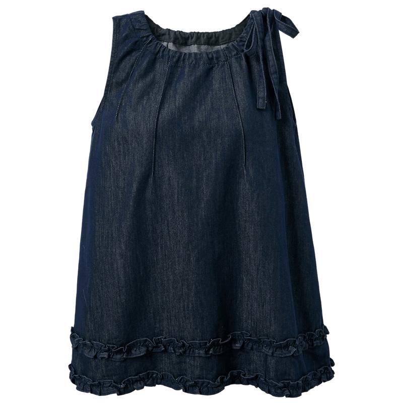 

Women s Ruffle Sleeveless Denim Top S