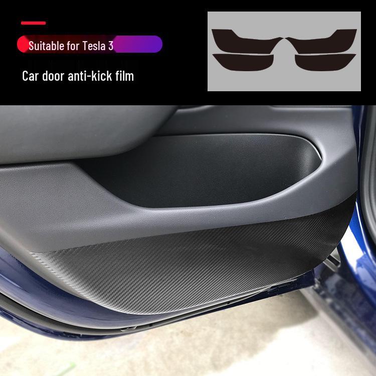 Carbon Fiber Anti-Kick Film for Tesla Model 3/Y (2021) Center Console Interior