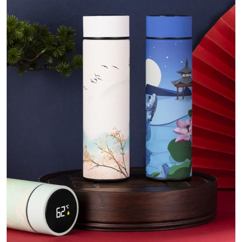 Kreative LED-Anzeige Temperatur Edelstahl Vakuumflasche 500ml