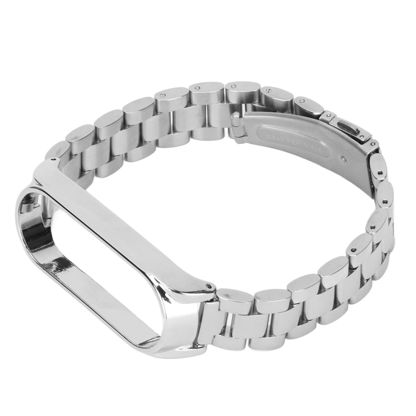 

Smartwatch Wrist Band Strap Stainless Steel Anti Lost with Double Latch Folding Buckle for Mi Band 6Silver срібний