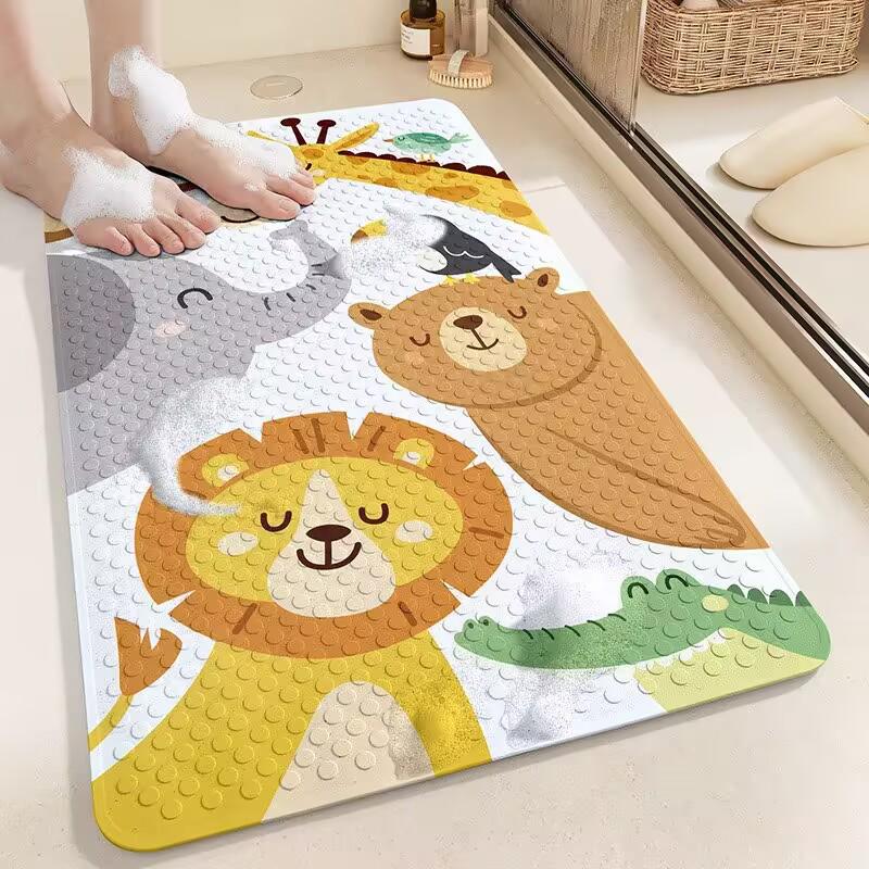 Non-Slip Cartoon Bathroom Mat - Waterproof Bath, Shower, & Toilet Floor Pad