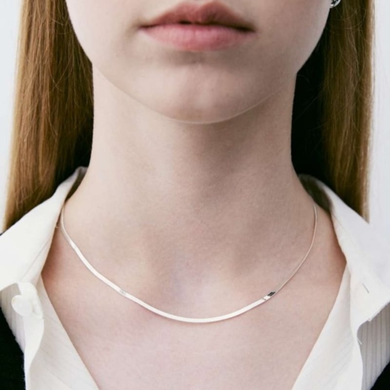 

ROAJU [silver925]gloss snake chain necklace one