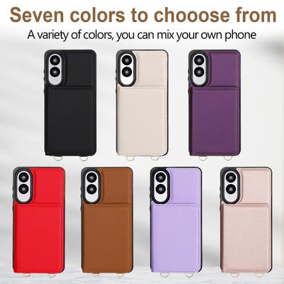 Für Samsung Galaxy S21 S22 S23 S24 S25 A14...Serie! 7-farbige multifunktionale Handyhülle aus PU-Leder mit Kartenfächern, Handschlaufe, Umhängeband und Ständer