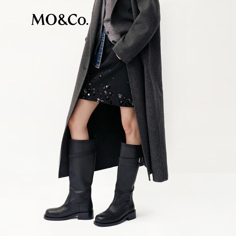 MO&Co. Women's Wool Blend H-Line Short Skirt