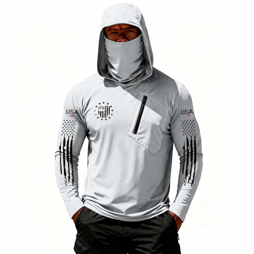 Herren Casual Kapuzen-Langarm-Sonnenschutz-Oberteil