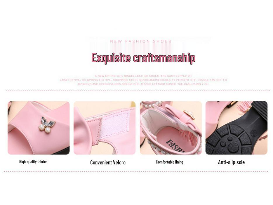 Girls' Summer Princess Sandals 2025 - Korean Style Roman Soft Sole for Middle & Big Kids