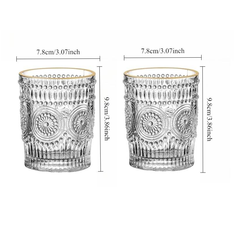 

2pcs Sunflower Pattern Drinking Glasses Cocktail Juice Cold Drink Cups Nordic Style Beverage Cups Coffee Mug Glasses Drink Set 2pcs