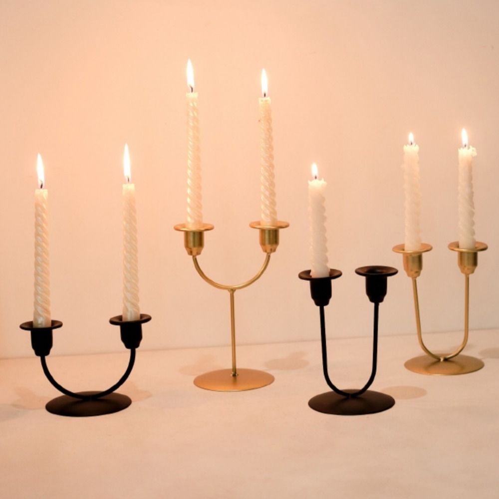 U-förmige Tischkerzenhalter Doppelkopf-Kerzenständer für Hochzeitsfeier