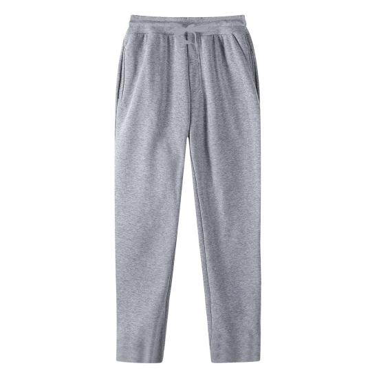 Unisex İlkbahar Sonbahar Pantolon Yan Cepli Elastik Bel Düz Geniş Paça Eşofman Pantolonu Düz Renk Bol Sokak Stili Spor Pantolonu