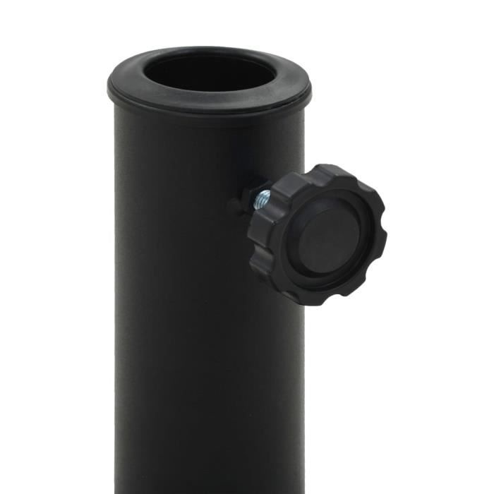 VidaXL Socle demi-rond de parasol Polyrésine 15 kg Noir