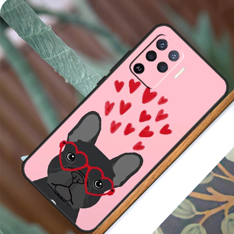 

Cute French Bulldog For OPPO A17 A16 A15 A79 A58 A78 A98 A74 A94 A77 A5 A9 A96 A76 A52 A72 A53S A54S A57S Case OPPO A54s