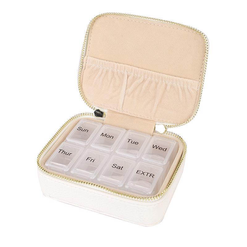 Portable Cross-Border PU Jewelry and Pill Box: Minimalist Double-Layer, Sealed Storage for Rings and Pills