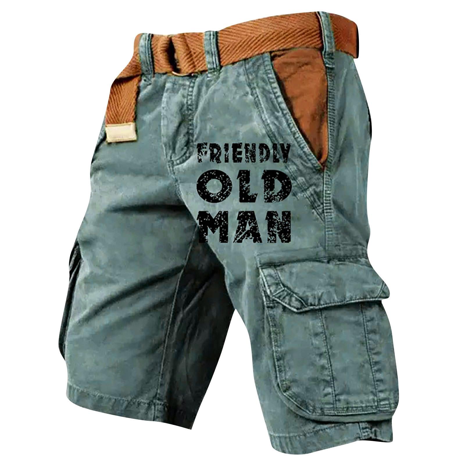 Hibaby1 Casual Cargo Shorts voor Mannen met Riem Comfortabel Katoen Meerdere Zakken Ontwerp, Ideaal voor Buitenactiviteiten XL groen