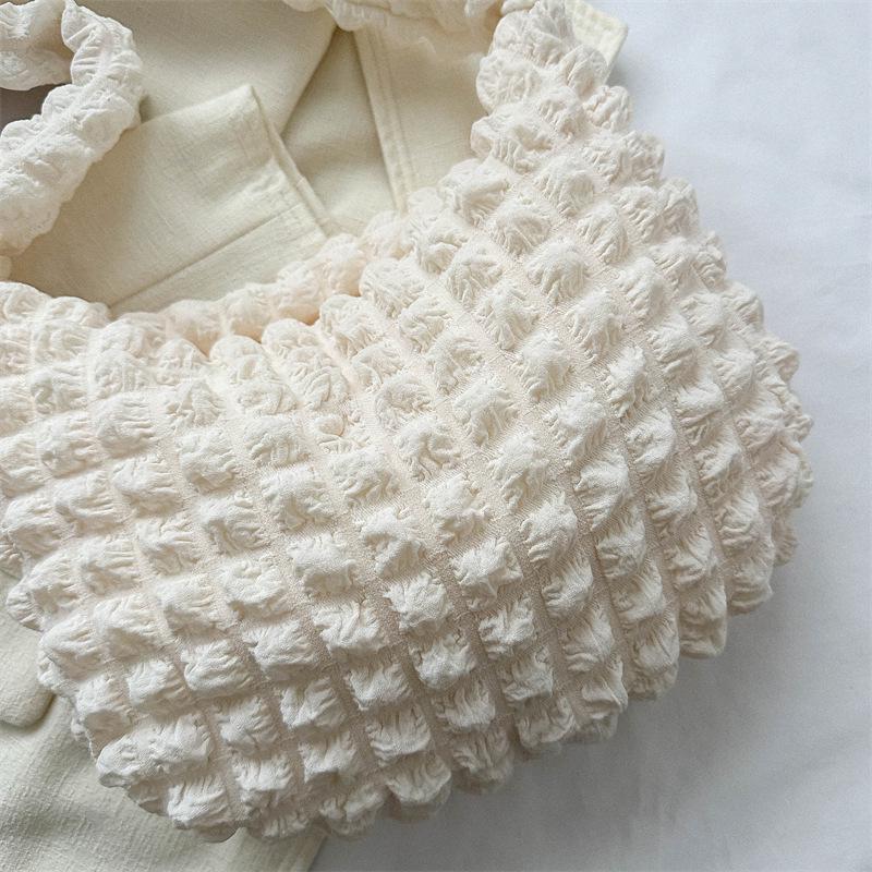 Pleated Cloud Bag: Elegant Shoulder & Crossbody Handbag in Macaron Colors