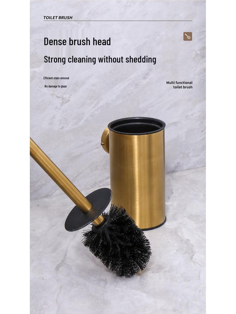 304 Stainless Steel Bathroom Toilet Brush Set - Floor & Wall Mounted