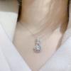 Buyee 925 Sterling Silver Female Wedding Pendant Chain White Zircon Necklace for Women Fashion Classic Party Fine Jewelry Chain