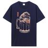 Die große Welle des Wochen-Craft-Bier-T-Shirts für Männer Betrunken Alkohol Trinken Vintage Baumwoll-T-Shirts Kurzarm-T-Shirt Lustige T-Shirts Oberteile