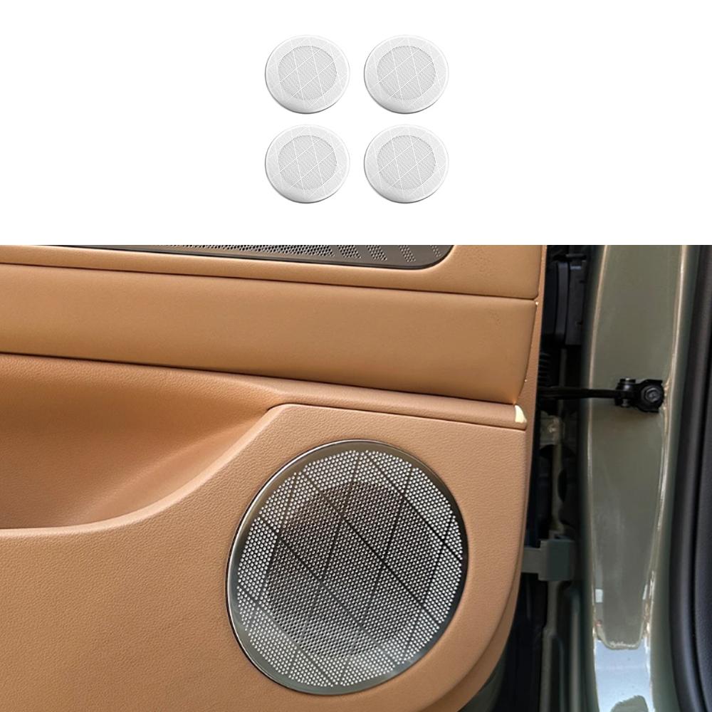 For Genesis G80 RG3 2025 2026 Silver Stainless Steel Car Door A-Pillar Speaker Decoration Cover Trim Accessories LHD/RHD