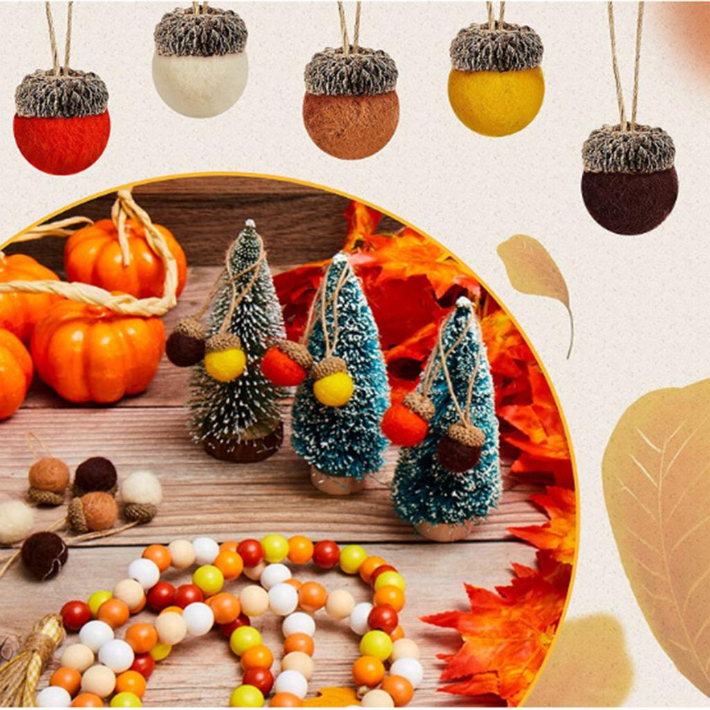 Christmas Felt Acorn Xmas Tree Hanging Decorations DIY Crafts Bundle of 6