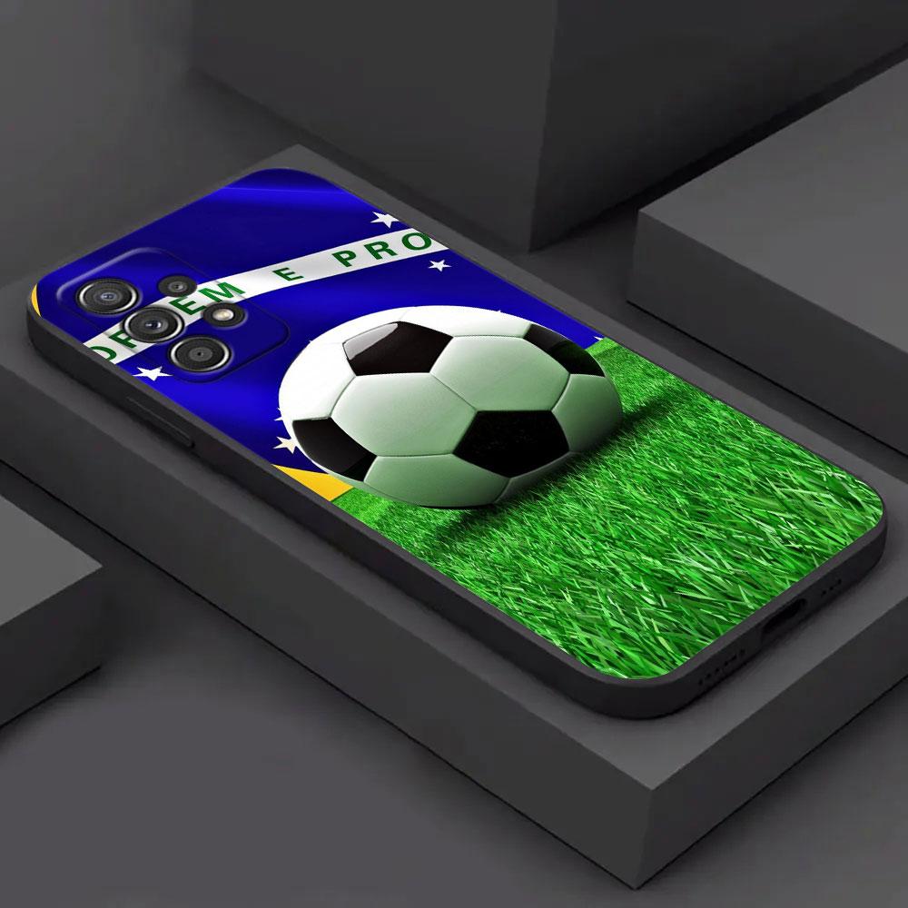 

Brazil Football Brazilian Flag For Samsung Galaxy A55 Case A54 A52S A53 5G A51 A34 A35 A33 A32 A50 A72 A71 A7 A9 Case Soft Cover Samsung A30 A20