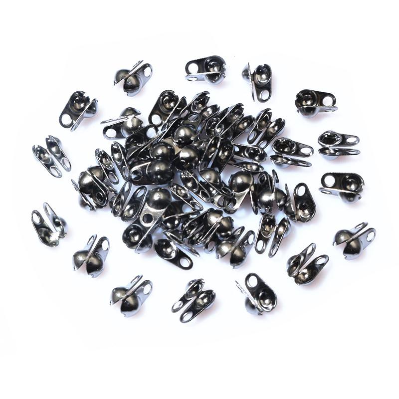 200pcs Fit 1.5/2/2.4/3.2mm Ball Chain Calotte End Crimp Beads Connector Components For DIY Jewelry Making Accessories Findings