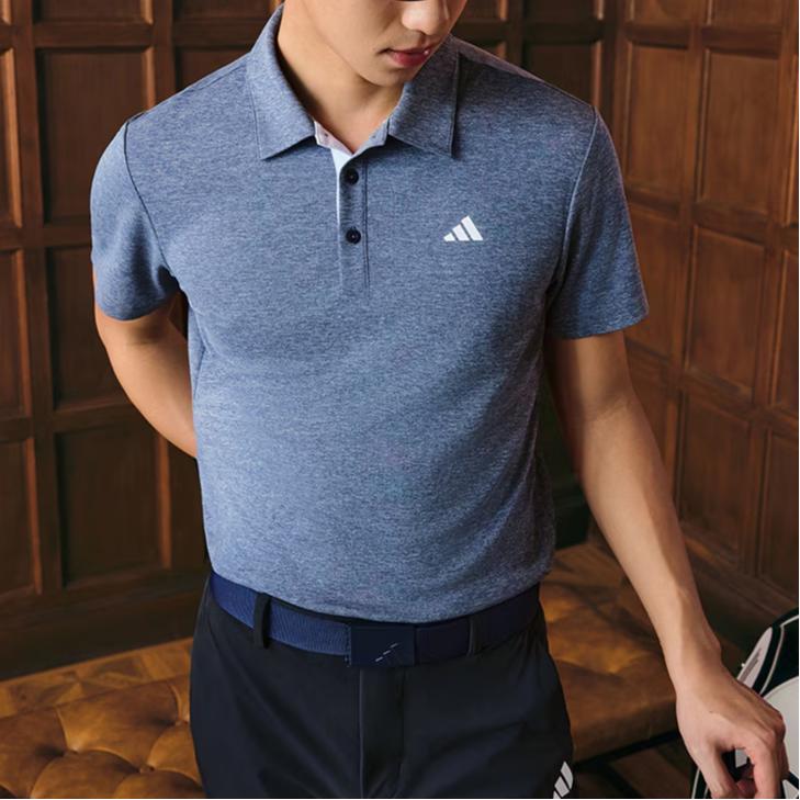 adidas Golf Drive Heather Golf Polo Shirt Collegiate Navy IA5451