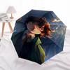 1pc Harry Potter, Hedwig Automatic Folding Umbrella - Compact 8-Rib Design, Durable Plastic & Iron1090L