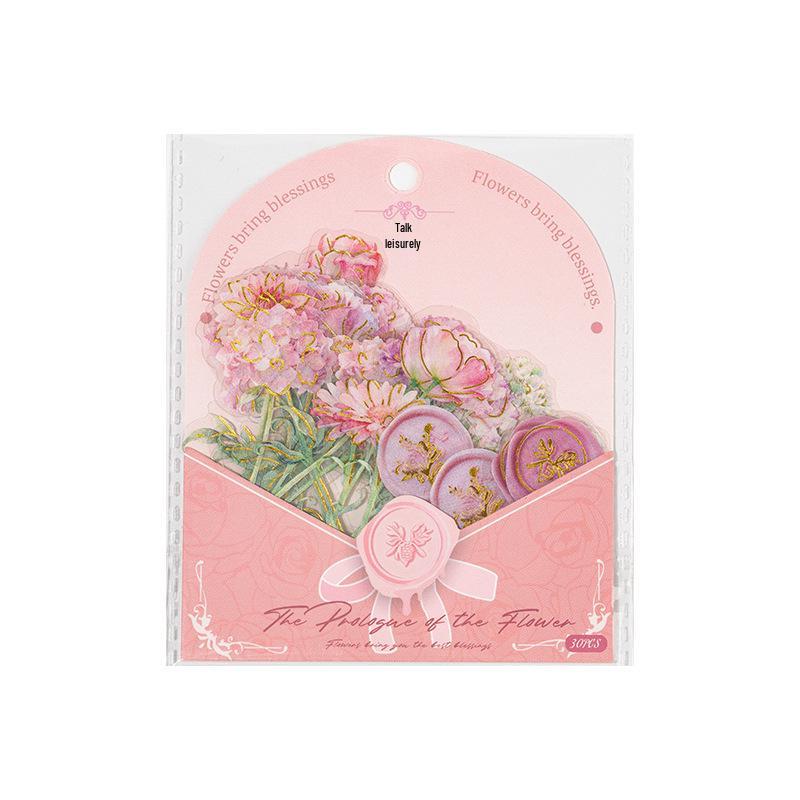Yuxian Floral Hot Stamping Sticker Set: Creative Flower Simulation for Journals, DIY Bookmarks, and Decorative Seals