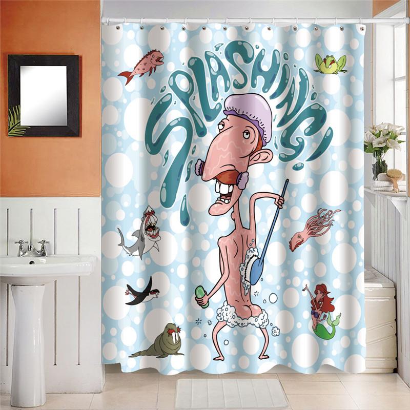 3D Djurtryckta Mörkläggande Duschdraperier För Badrum Strandlandskap Vattentätt Polyester Badkar Dropshipping Grossist
