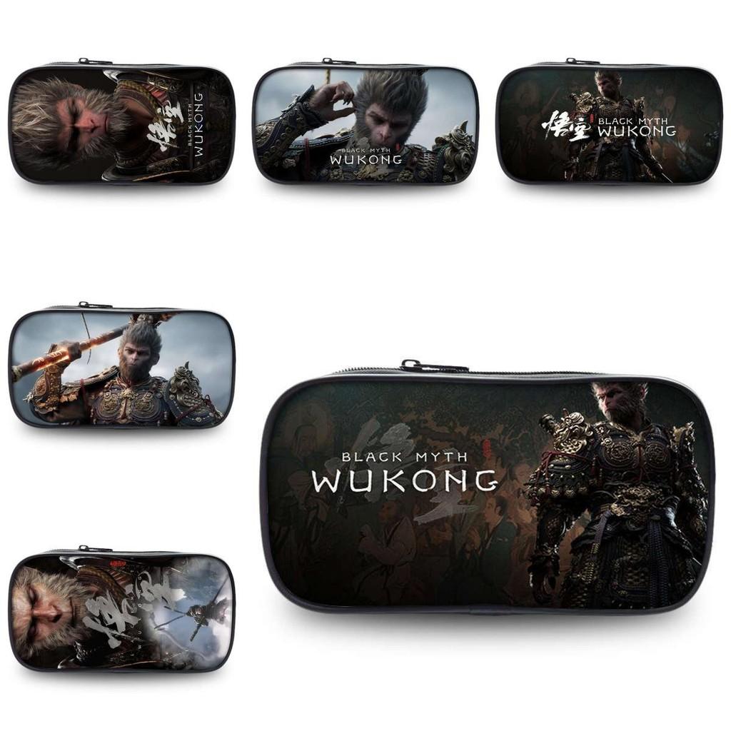 Spacious Black Myth Wu Kong Pencil Case Stylish Polyester Design For Students