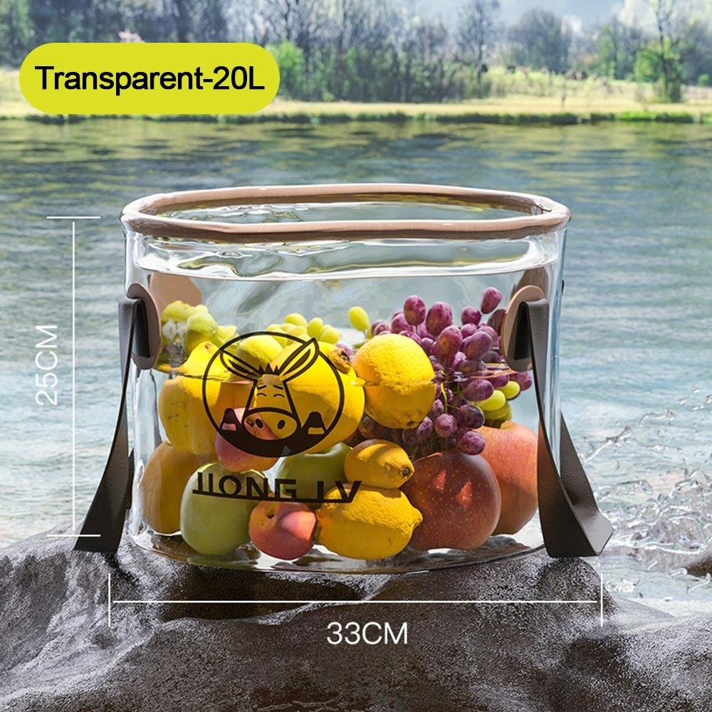 

PVC Outdoor Bucket Round Shape Water Storage Bucket Outdoor Travel Camping Hiking Fishing 20L
