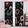 2pcs,2D Plane Printing Curtains Roller Blinds Christmas Tree Wreath Candy Cane Polyester (without Rod) Decorations Inside