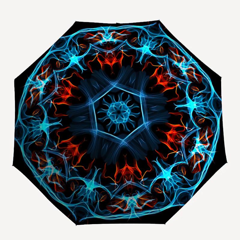 1pc Abstract Mandala Design Folding Umbrella, Durable, Suitable for Outdoor Activities or Rain, Suitable for Commuting yy251027078