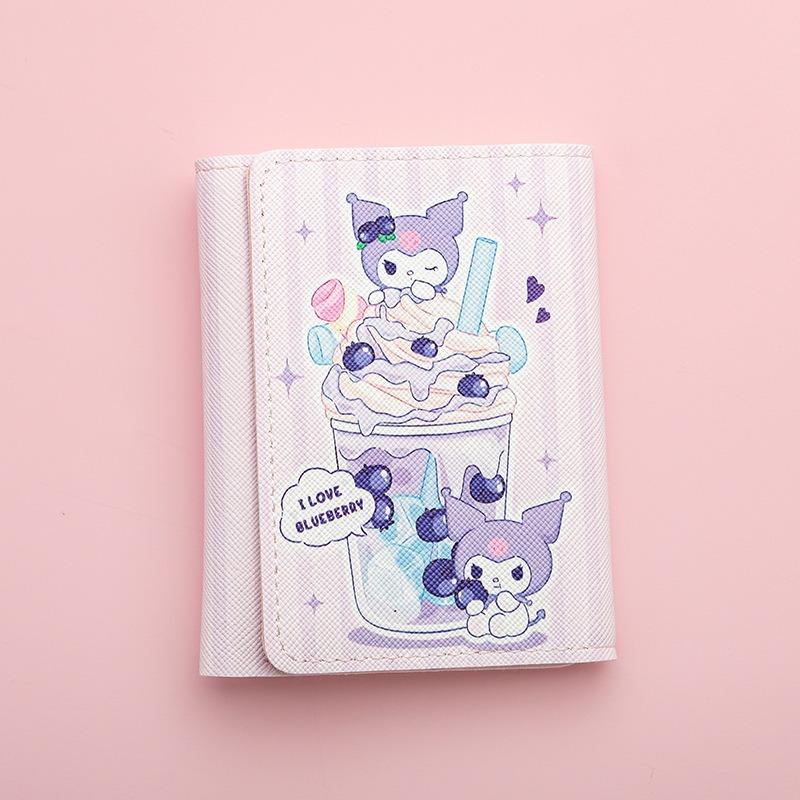 New cute cartoon change bag men's and women's zipper short multi-card wallet card bag