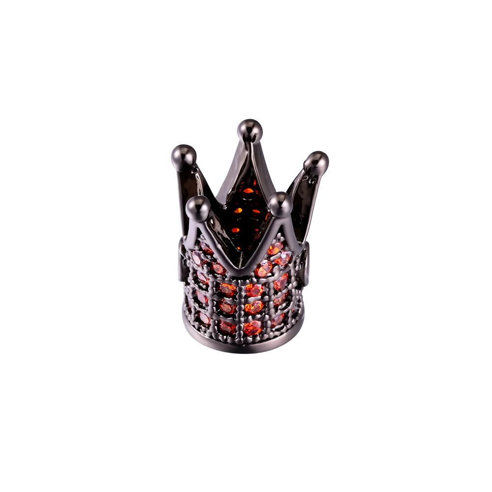 18K Gold Crown Beads with Micro-inlaid Zircon for DIY Jewelry Making