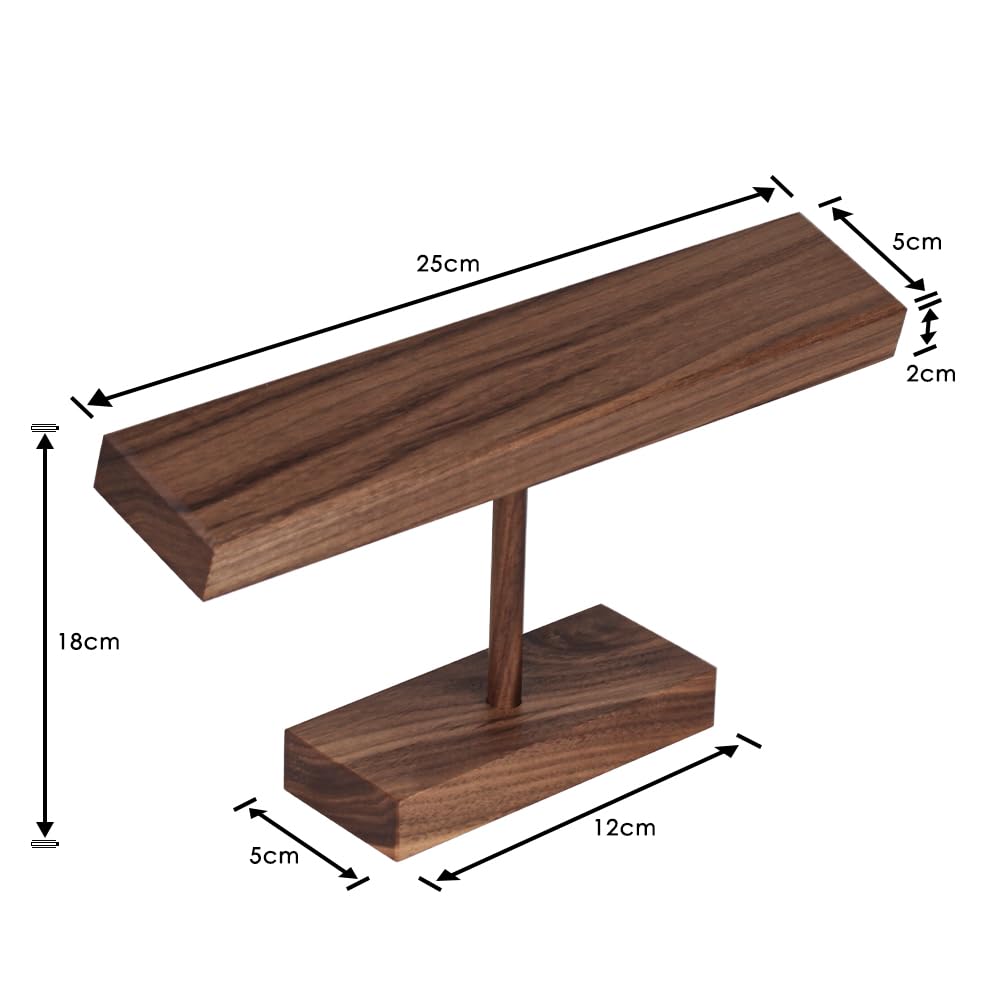 Baskiss Luxury Wooden Watch Stand, Watch Display and Storage for 2-4 Watches, Walnut
