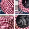 Vintage Plaids Bucket Hats Women Versatile Sweet Lace-up Fisherman's Hat Summer Big Brim Sun Protection UV Protection Sun Hat