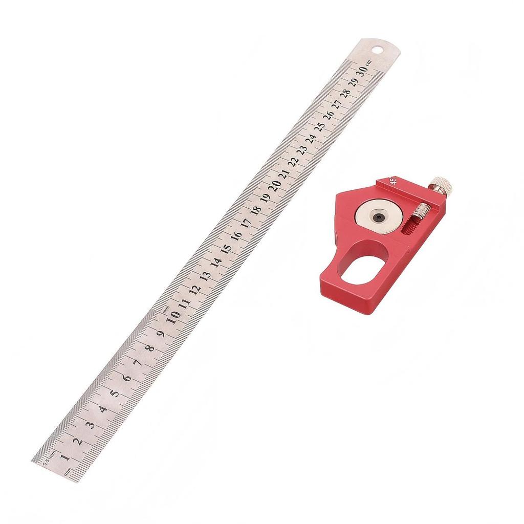Steel Ruler Positioning Block, 45/60/90 Degree Angle Scriber Line Marking Gauge Woodworking Square Scribe Tool for Ruler Locator