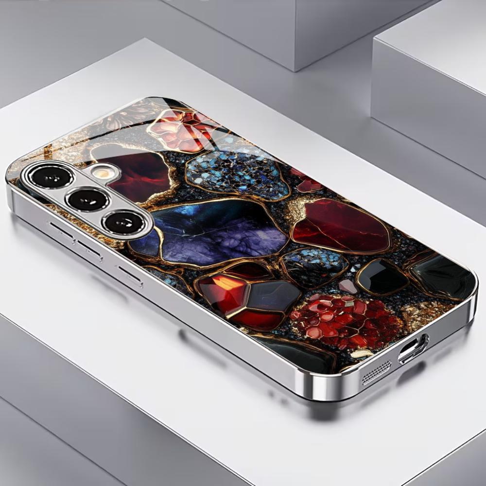 Colored stones Phone Case glass phone case for Samsung Galaxy S26 22 23 24 25 PLUS S21 22 23 24 25 ULTRA
