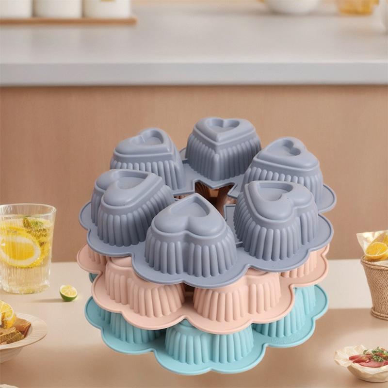 Nonstick Silicone Heart-Shaped Cake Mold Oven Safe Heat Resistant Puddings Mould Reusable Cupcakes Chocolates Baking Mold